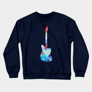 Offset Style Electric Guitar Paint Texture Crewneck Sweatshirt